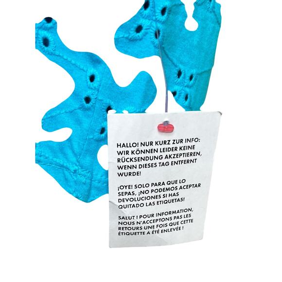 ASOS Design Turquoise Eyelet Halter Dress 10 NWOT - Picture 4 of 5